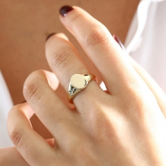 Simple Statement Jewelry Chic Circle Face Graducted Band Ring