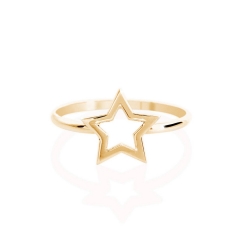 Sterling Silver Dainty Wish Star Frame Stacking Ring