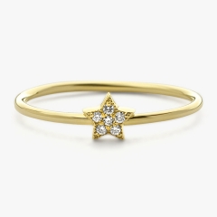 Sterling Silver Micro Pave Setting Cubic Zirconia Mini Star Stackable Ring