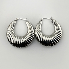 Customized Jewelry Stainless Steel Fan-shaped Large Sadie Hoop Earrings