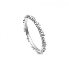 Landou Jewelry Sterling Silver Beaded Band Ring