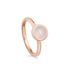 Dainty Sterling Silver Soliatire Mini Moonstone Ring