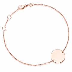 Sterling Silver Engravable Disc Bracelet