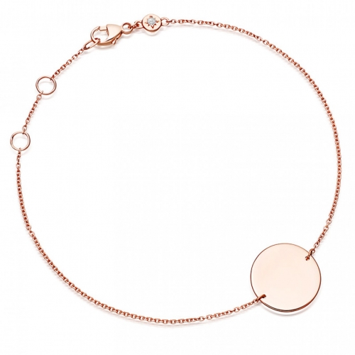 Sterling Silver Engravable Disc Bracelet