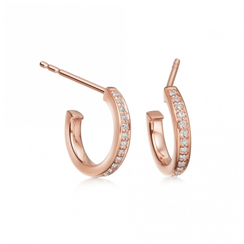 Sterling Silver Cubic Zirconia Dainty Hoop Earrings