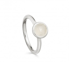 Dainty Sterling Silver Soliatire Mini Moonstone Ring
