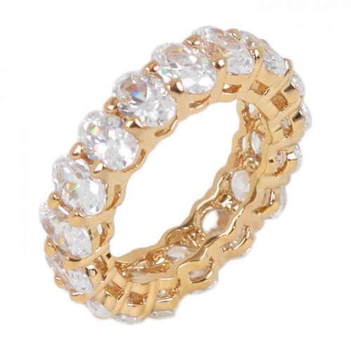 925 Silver Oval-cut Cubiz Zircon Full Eternity Band Ring