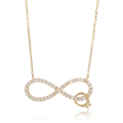 Italian Sterling Silver Chain Infinity Jewelry Necklace Women