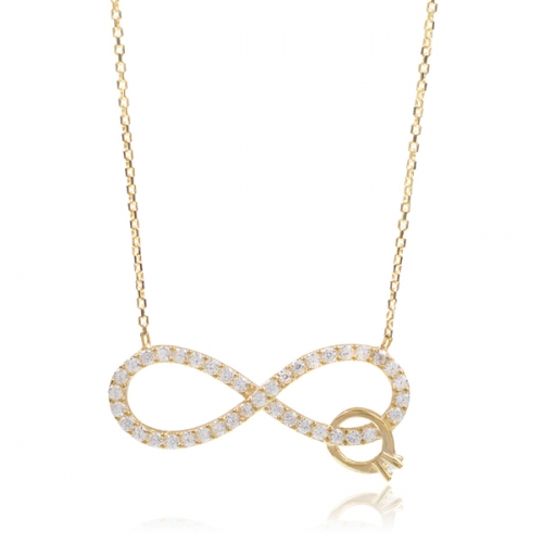 Italian Sterling Silver Chain Infinity Jewelry Necklace Women