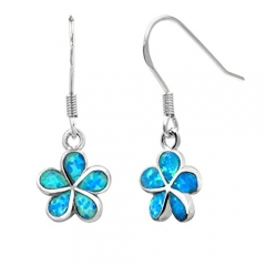 New Trending Products Flower Shaped Blue Opal Stone Stud Earrings