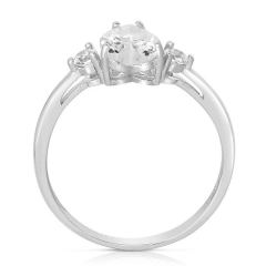 Fashion Clear Heart CZ I Love You Sterling Silver Ring for Girlfriend