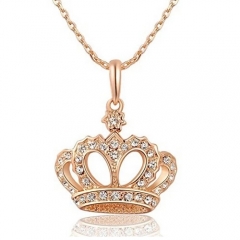 Silver Jewelry Crown Pendant Necklace Crystal Necklace 925 Silver