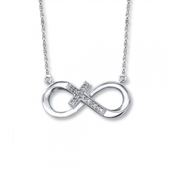 Fashion Cross and Infinity Vogue Jewelry 925 Sterling Silver Necklace
