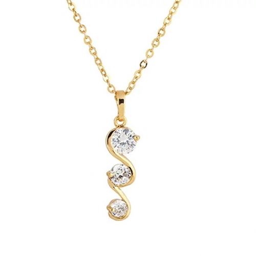 18K Cubic Zirconia Jewelry Crystal Pendant Necklace for Girlfriend