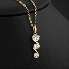 18K Cubic Zirconia Jewelry Crystal Pendant Necklace for Girlfriend