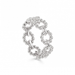 Delicate Sterling Silver Interlocking Open Circles Ring for Women