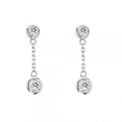 Landou Jewelry 925 Sterling Silver CZ by the Yard Dangle Chain Earrings