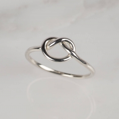 Handmade 925 Sterling Silver High Polish Love Knot Finger Ring Design