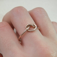 Handmade 925 Sterling Silver High Polish Love Knot Finger Ring Design