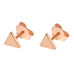 Tiny Triangle Earrings, 14K Gold Triangle Stud Earrings, Geometric Stud Earrings