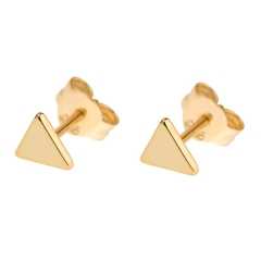 Tiny Triangle Earrings, 14K Gold Triangle Stud Earrings, Geometric Stud Earrings