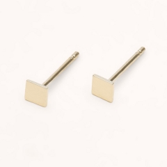 Small Design Sterling Silver High Polish Tiny Square Stud Earrings for Girls