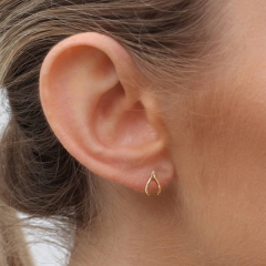 New Model 925 Sterling Silver Petite Wishbone Earrings for Women