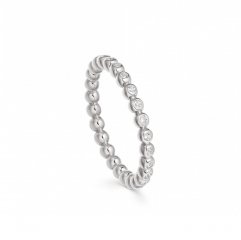 Sterling Silver Cubic Zirconia Thin Eternity Ring