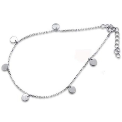 Best Selling 925 Sterling Silver Coin Drop Multi Tiny Disc Bracelet