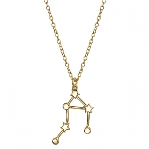 14K Gold Plated Sterling Silver Zodiac Constellation Pendant Necklace