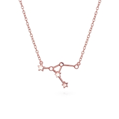 14K Gold Plated Sterling Silver High Polish Zodiac Constellation Necklace