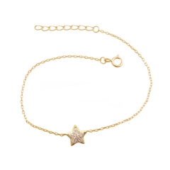 Dainty Sterling Silver Cubic Zirconia Tiny Star Bracelet