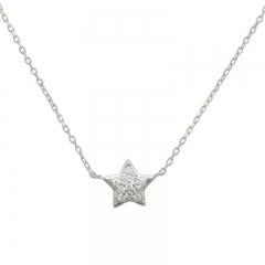 Dainty Sterling Silver Cubic Zirconia Tiny Star Necklace