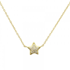 Dainty Sterling Silver Cubic Zirconia Tiny Star Necklace