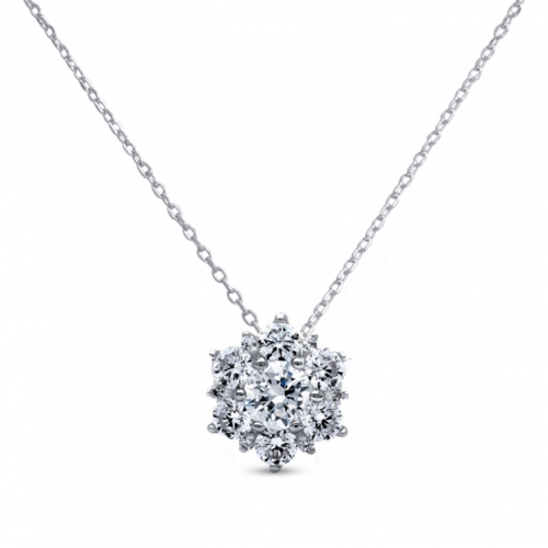 Customized Jewelry Sterling Silver Cubic Zirconia Necklace for Women