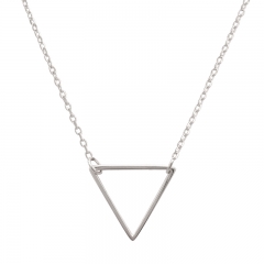 14K Gold Finished Sterling Silver Open Triangle Necklace