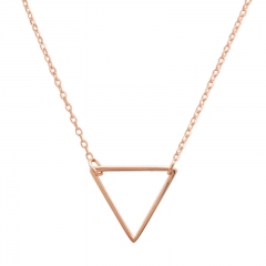 14K Gold Finished Sterling Silver Open Triangle Necklace