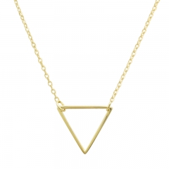 14K Gold Finished Sterling Silver Open Triangle Necklace