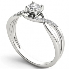Customized Jewelry White Gold Round Cut Diamond Classic Engagement Ring