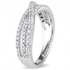 Fashion Sterling Silver Micropave Cubic Zirconia Women Ring