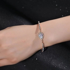 Cute Pear Shaped CZ Charm 18k Rose Gold Plated Women Adjust Chain Bracelets