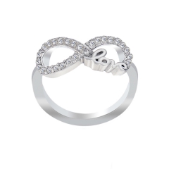 Customized Jewelry Sterling Silver Cubic Zirconia Infinity Love Ring