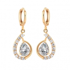 18K Gold Plated Cubic Zirconia Hoop Earrings Charming Dangle Earrings for Women