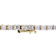 Handmade Jewelry Sterling Silver 14K Gold Diamond Tennis Bracelet