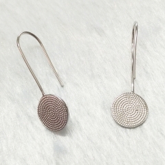 Purchase Christmas Jewelry Sterling Silver Long Hoop Simple Disc Earrings