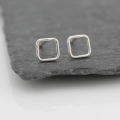 Sterling Silver Manufacturer and Wholesaler Mini Geo Square Stud Earrings