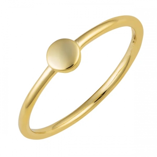 Simple Jewelry 14K Yellow Gold Over Sterling Silver Mini Circle Ring