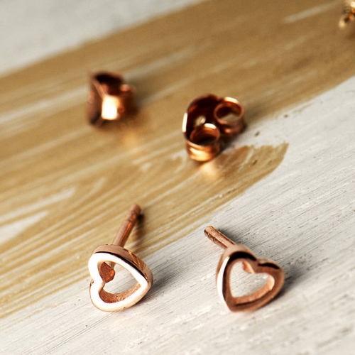 Jewelry Seller Dainty Heart Silver Stud Earrings for Gift