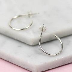 Handmade Sterling Silver Thin Wire Silver, Yellow Gold and Rose Hoop Earrings