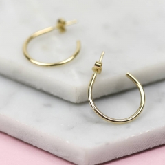 Handmade Sterling Silver Thin Wire Silver, Yellow Gold and Rose Hoop Earrings